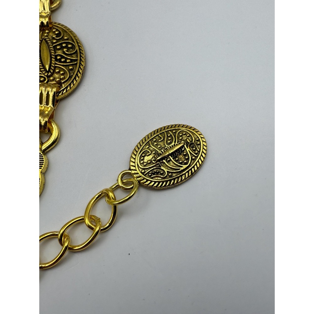 Vintage Gold Tone Medallion Station Necklace – Classic Chain Jewelry -‎ 45" - Picture 3 of 7